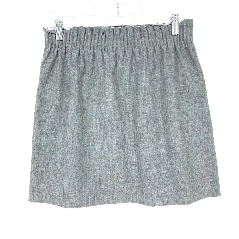J. Crew Mercantile Skirt Women's Sz 2 Paperbag Waist Sidewalk Mini Gray Pockets